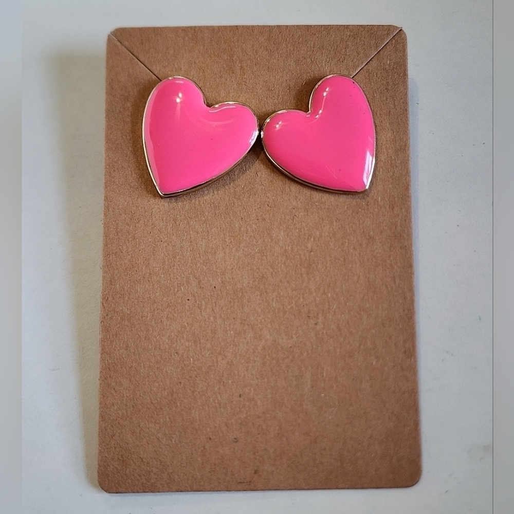 Barbie Pink Heart Shaped Stud Earrings